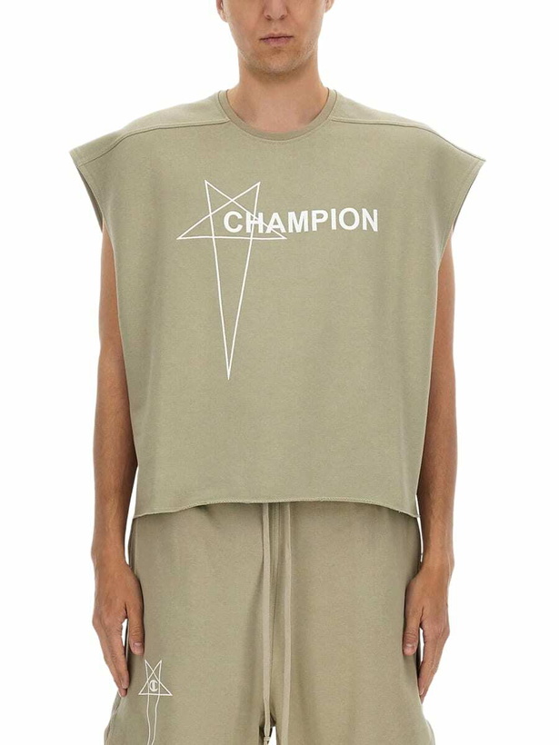 Photo: Rick Owens x Champion Cropped Micro Tatlin T-shirt