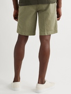 Loro Piana - Straight-Leg Cotton and Linen-Blend Drawstring Bermuda Shorts - Green