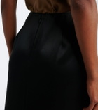 Dorothee Schumacher Shiny Statement lace-trimmed satin midi skirt