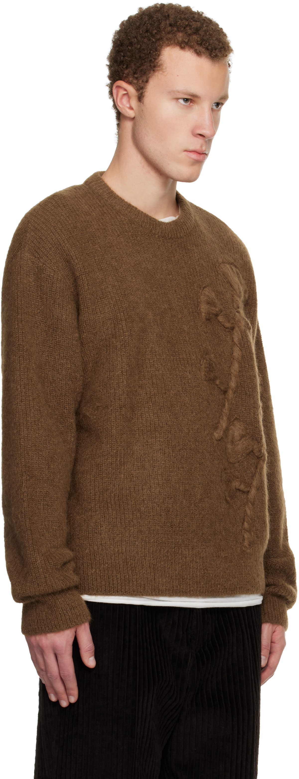 WOOYOUNGMI Tan Flower Mohair Sweater