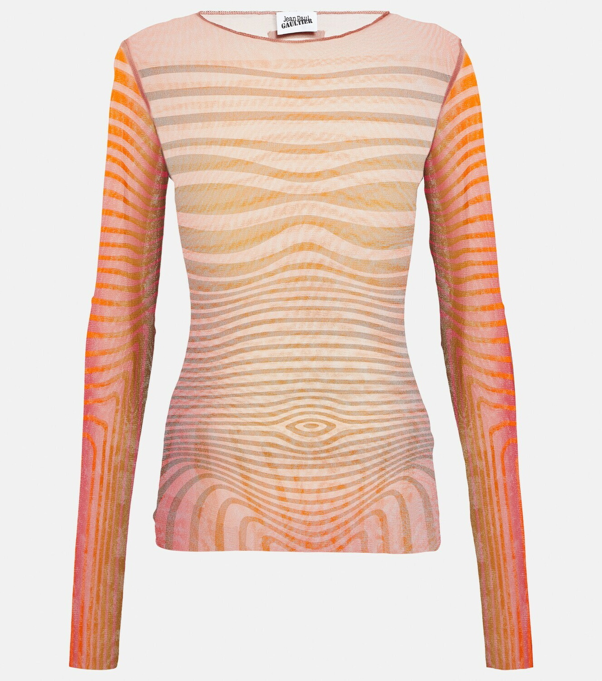 Jean Paul Gaultier Morphing Stripes mesh top
