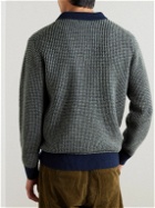 Beams Plus - Waffle-Knit Wool Polo Sweater - Blue