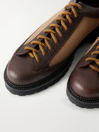 Aimé Leon Dore - Field Textured Leather-Trimmed Mesh Hiking Boots - Brown