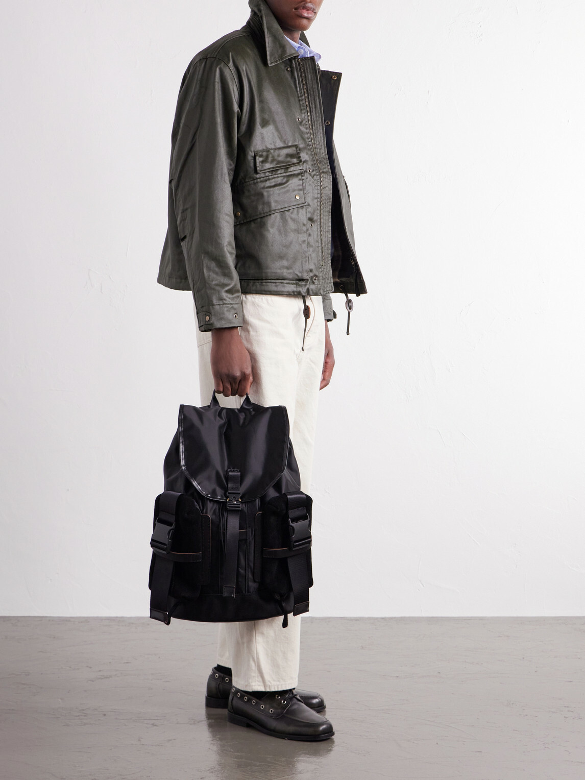 Master-Piece - Leather and Suede-Trimmed CORDURA® Backpack