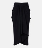 Givenchy Draped crêpe cady midi skirt