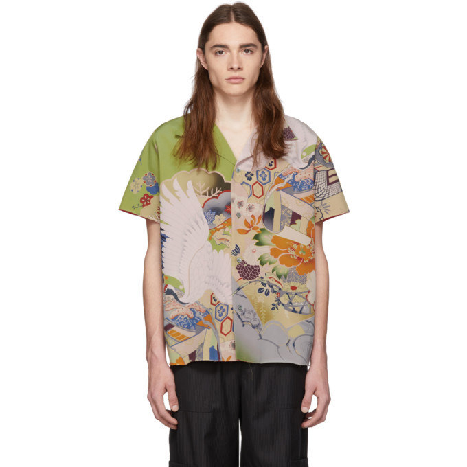 Photo: Maison Margiela Multicolor Silk Artisanal Kimono Shirt