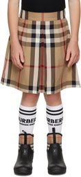 Burberry Kids Beige Exaggerated Check Skirt