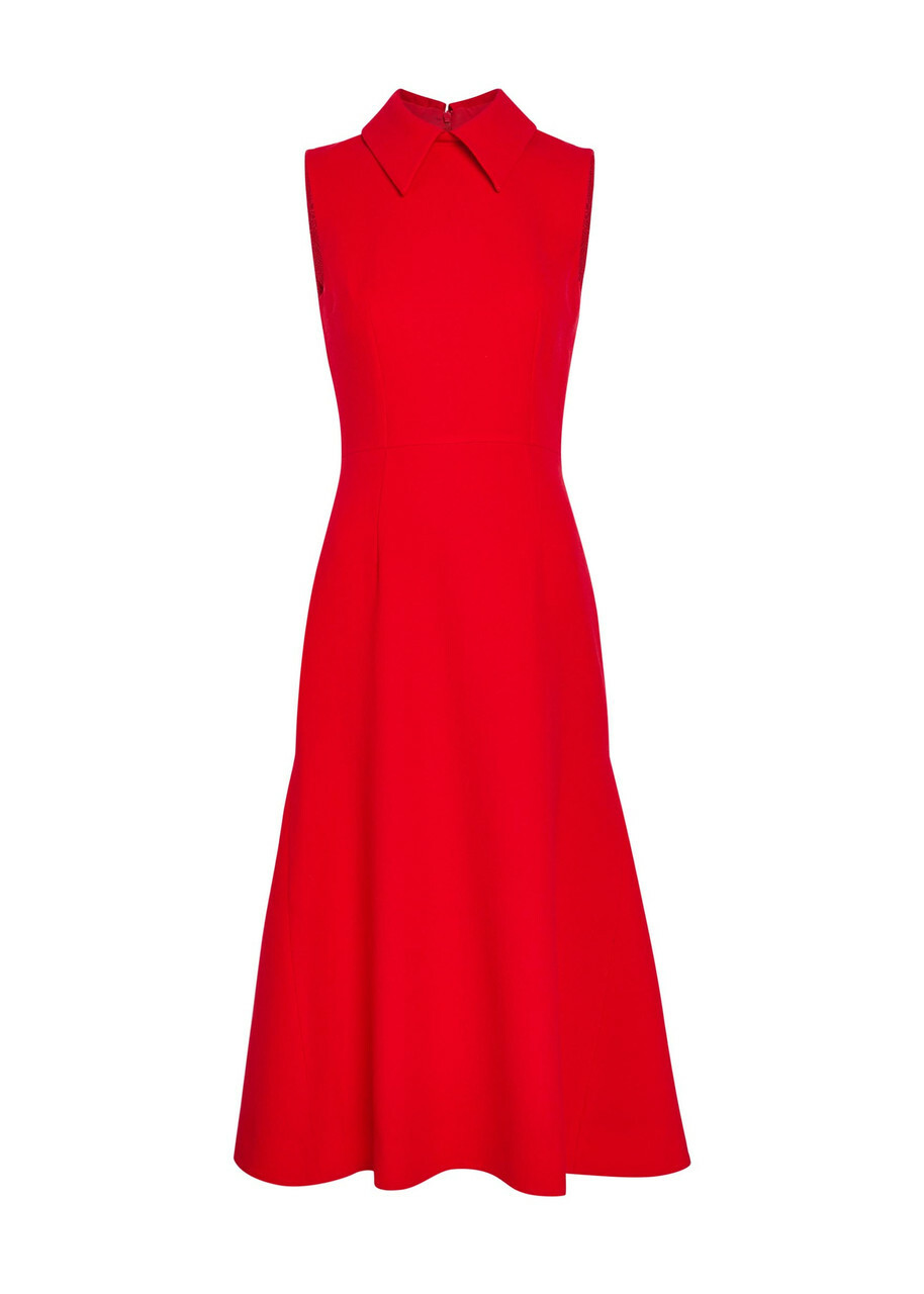 Emilia Wickstead Leontine Wool-crepe Midi Dress Red