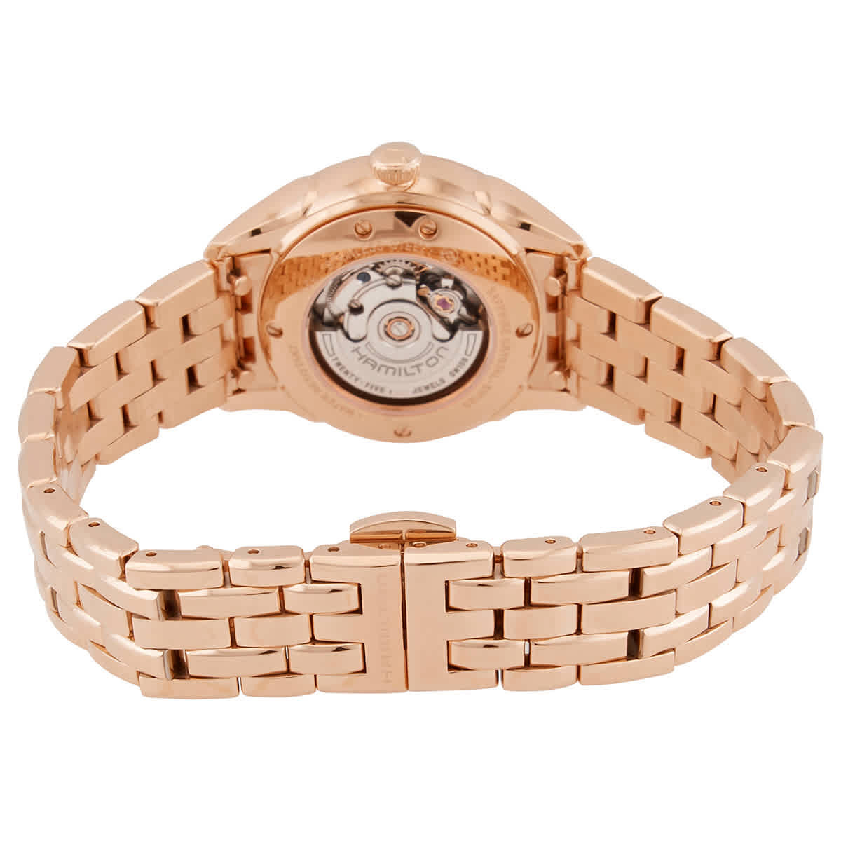 Hamilton Quartz Silver Dial Rose Gold PVD Ladies Watch H42245151