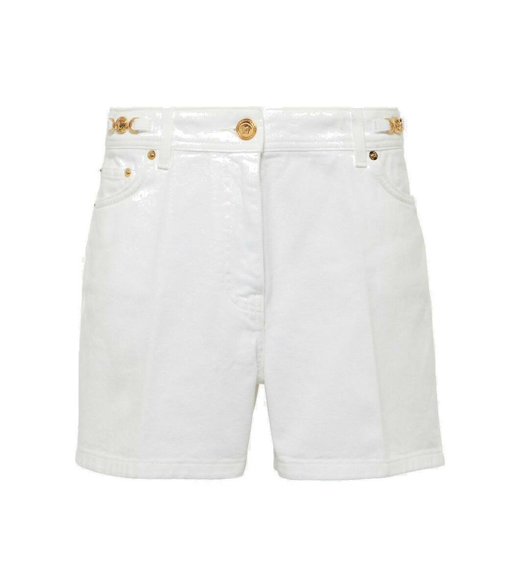 Photo: Versace Barocco denim shorts