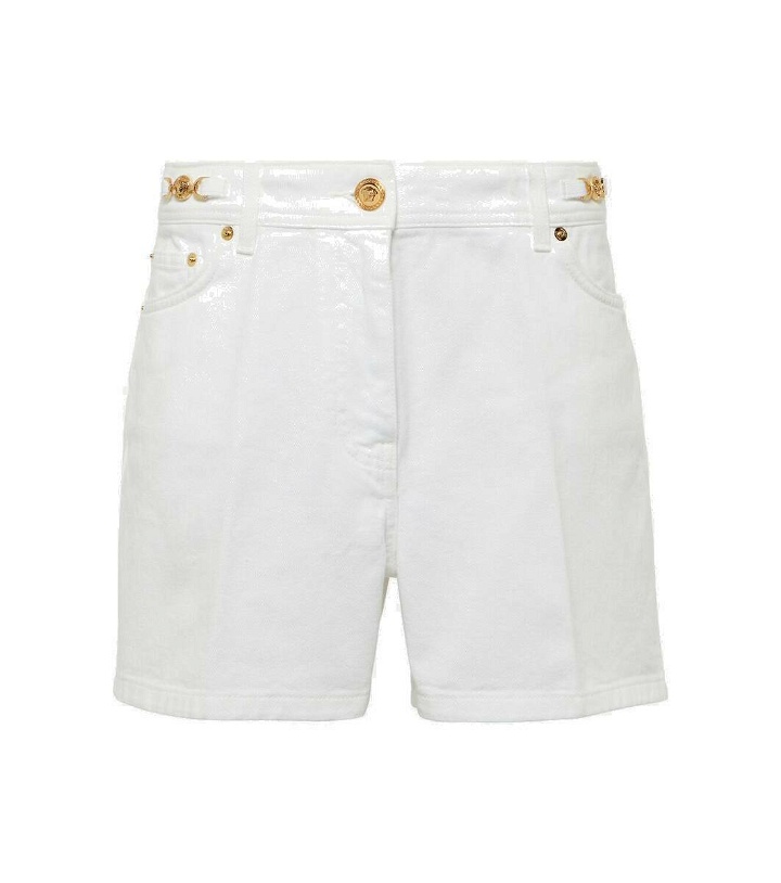Photo: Versace Barocco denim shorts