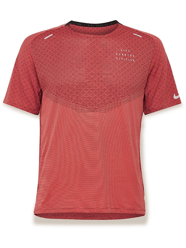 Photo: Nike Running - Ultra Run Division Mesh-Panelled TechKnit T-Shirt - Red