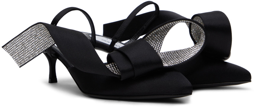 AREA Black Sergio Rossi Edition Marquise Heeled Sandals