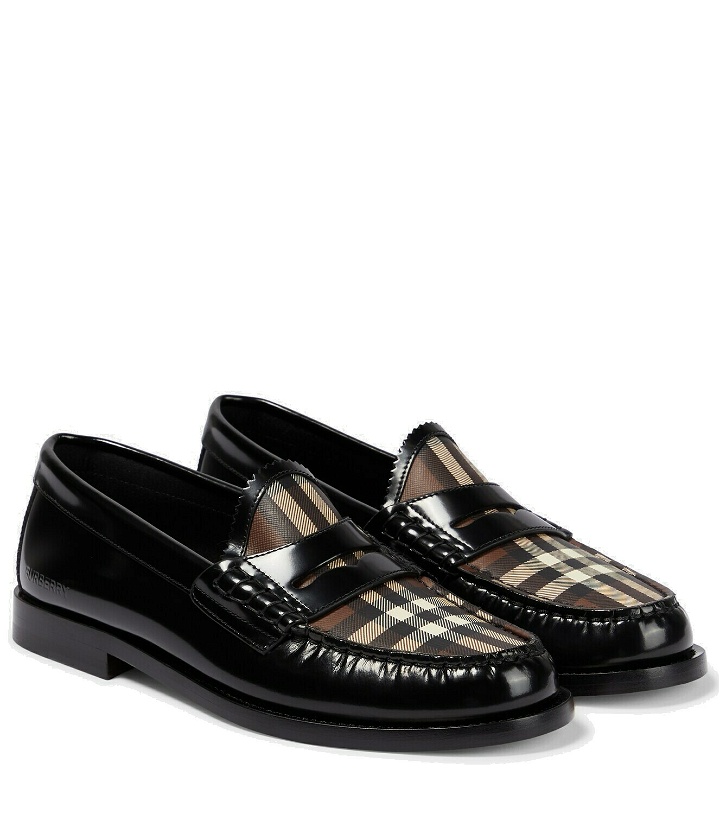 Photo: Burberry - Vintage Check leather loafers