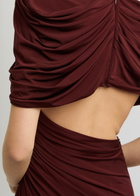 Stella Mccartney Draped Cape-effect Jersey Gown Burgundy
