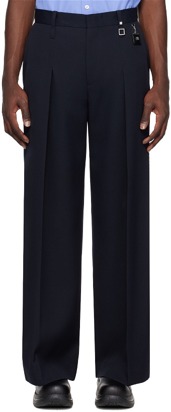 Photo: Wooyoungmi Navy Wide Tuck Trousers