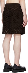 Valentino Brown Crochet Shorts