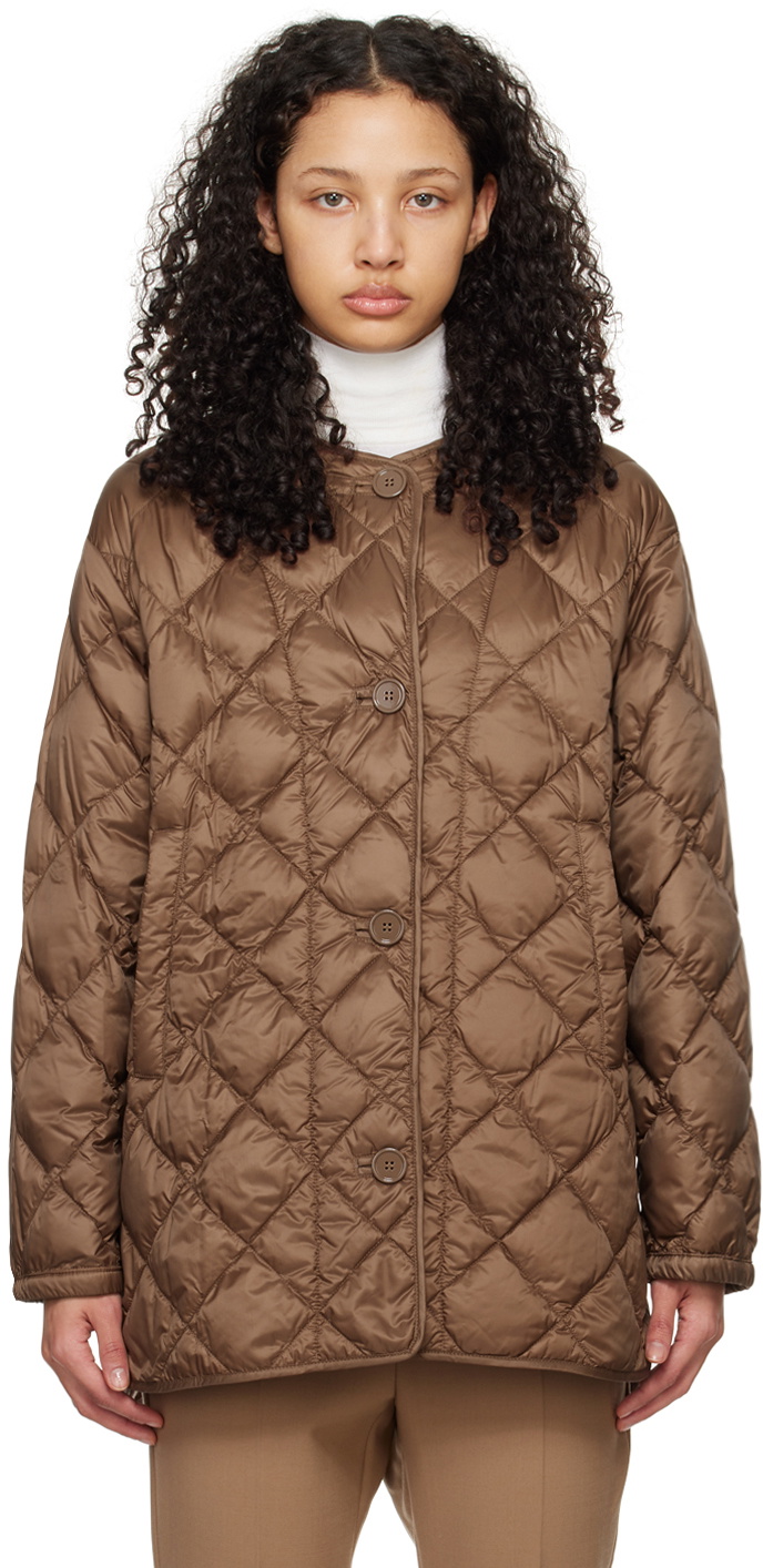 Max Mara Brown Csoft Down Jacket Max Mara