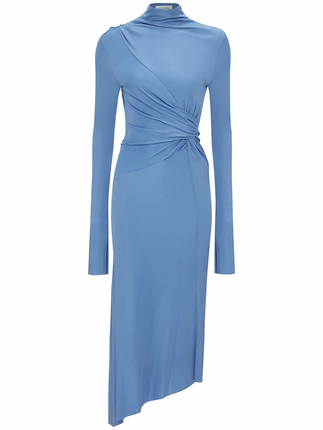 ワンピース Victoria Beckham ASYMMETRIC DRAPE MIDI DRESS Asymmetric Draped Midi Dress In Black | Designer Dresses
