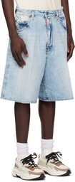 Dsquared2 Blue Light Palm Beach Wash Denim Shorts