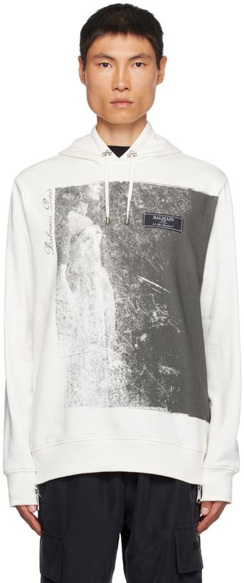 Photo: Balmain White Jolie Madame Hoodie