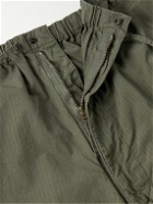 Kaptain Sunshine - Over Easy Wide-Leg Garment-Dyed Cotton-Ripstop Drawstring Trousers - Green
