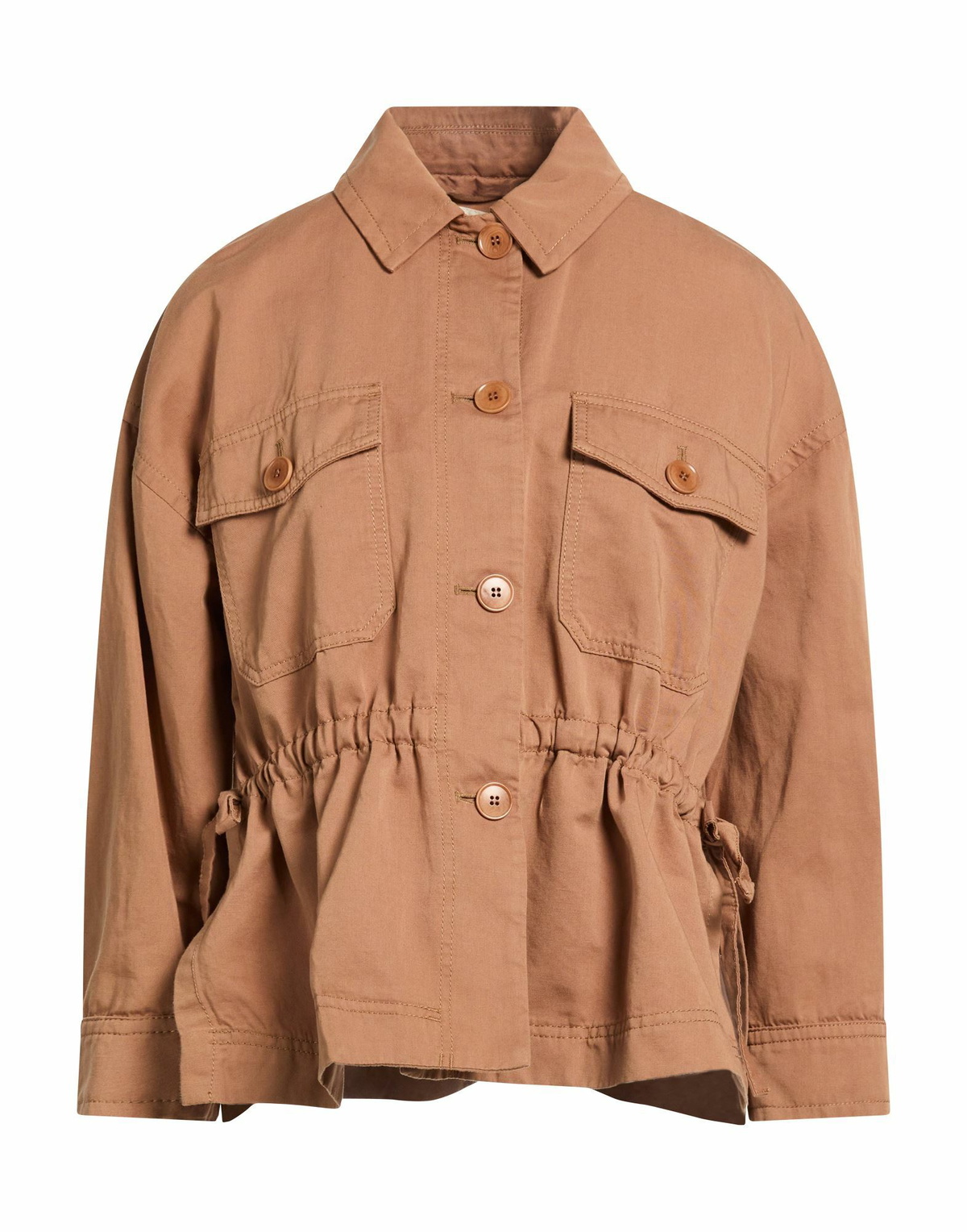 WEEKEND MAX MARA Vicario Belted Linen Blend Shirt Jacket Weekend