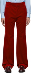 Gucci Red Stretch Velvet Trousers