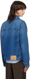 AMI Paris Blue Trucker Denim Jacket