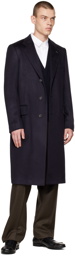 Husbands Navy Button Up Coat