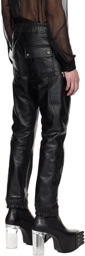 Rick Owens Black Bauhaus Leather Cargo Pants