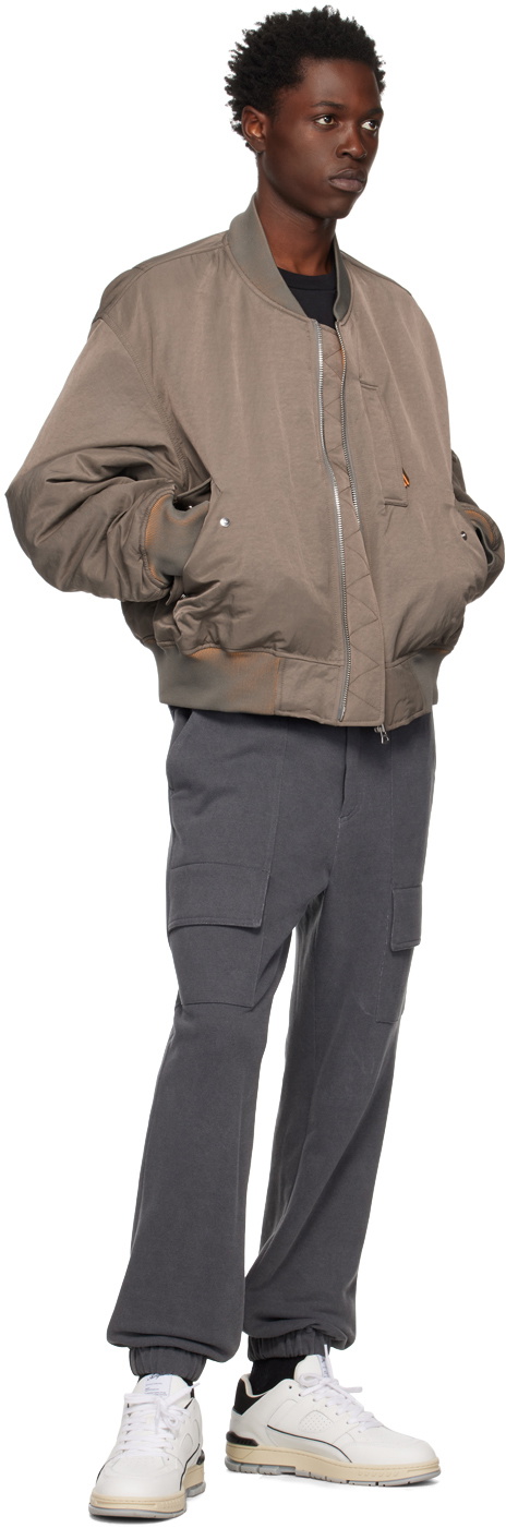 Solid Homme Khaki Padded Bomber Jacket