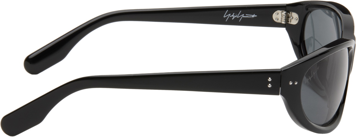 YOHJI YAMAMOTO Black Acetate Curve Sunglasses