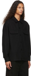 Lemaire Black Wool Boxy Overshirt