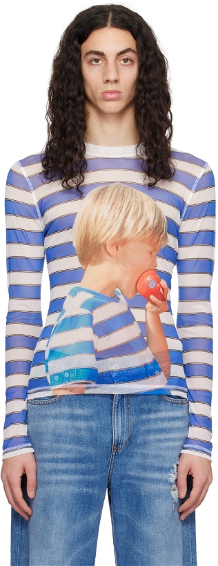 Photo: JW Anderson Blue & White Boy With Apple Long Sleeve T-Shirt
