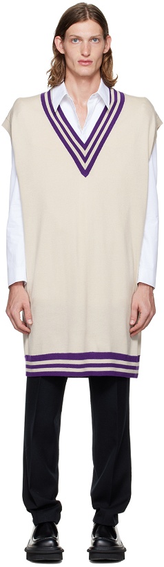 Photo: Dries Van Noten White Stripe Sweater Vest