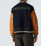 Undercover x Twin Peaks® leather-trimmed varsity jacket