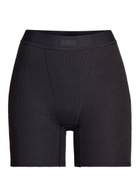 Skims Cotton-rib Boxer Shorts Black