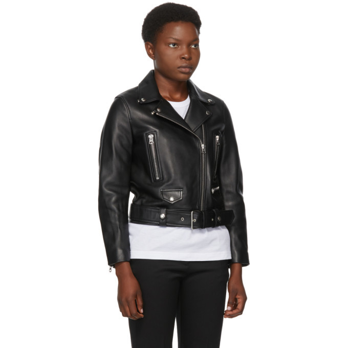 Acne Studios Black Leather Mock Jacket Acne Studios