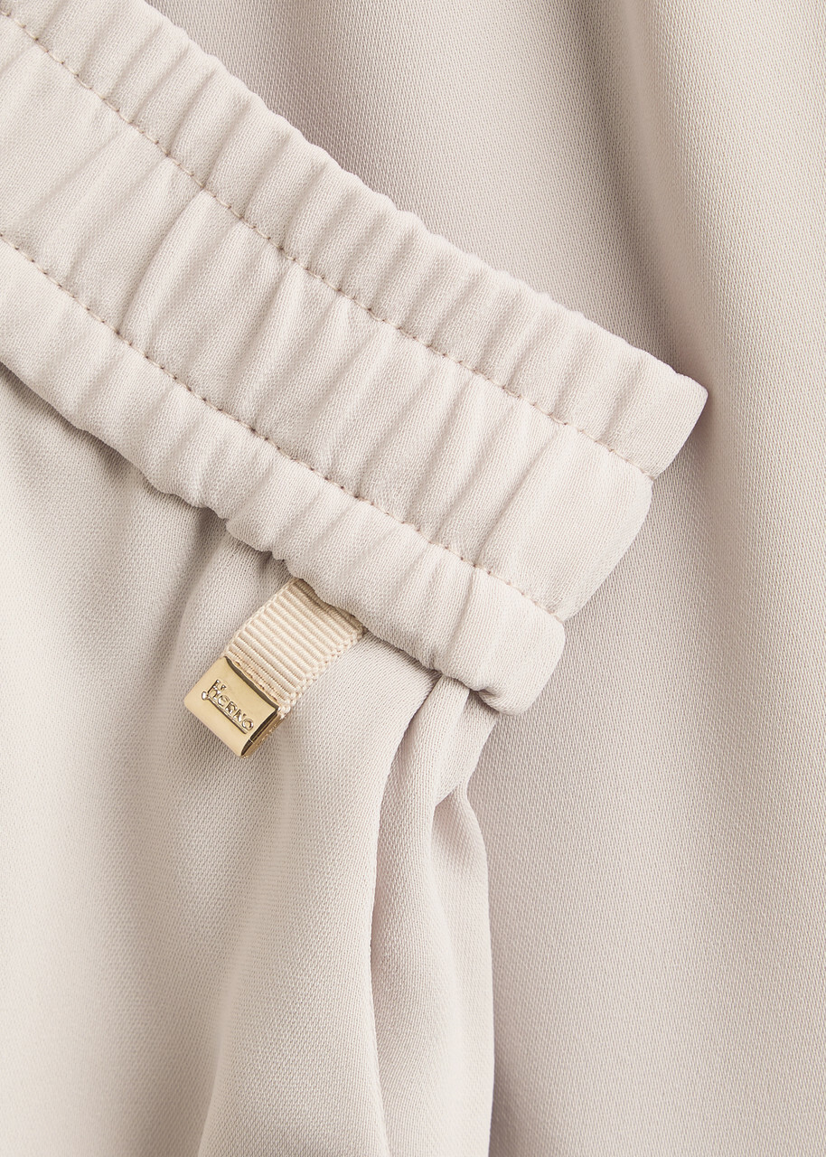 Herno Wide-leg Satin-crepe Trousers Cream