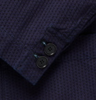 Blue Blue Japan - Navy Embroidered Cotton Blazer - Blue