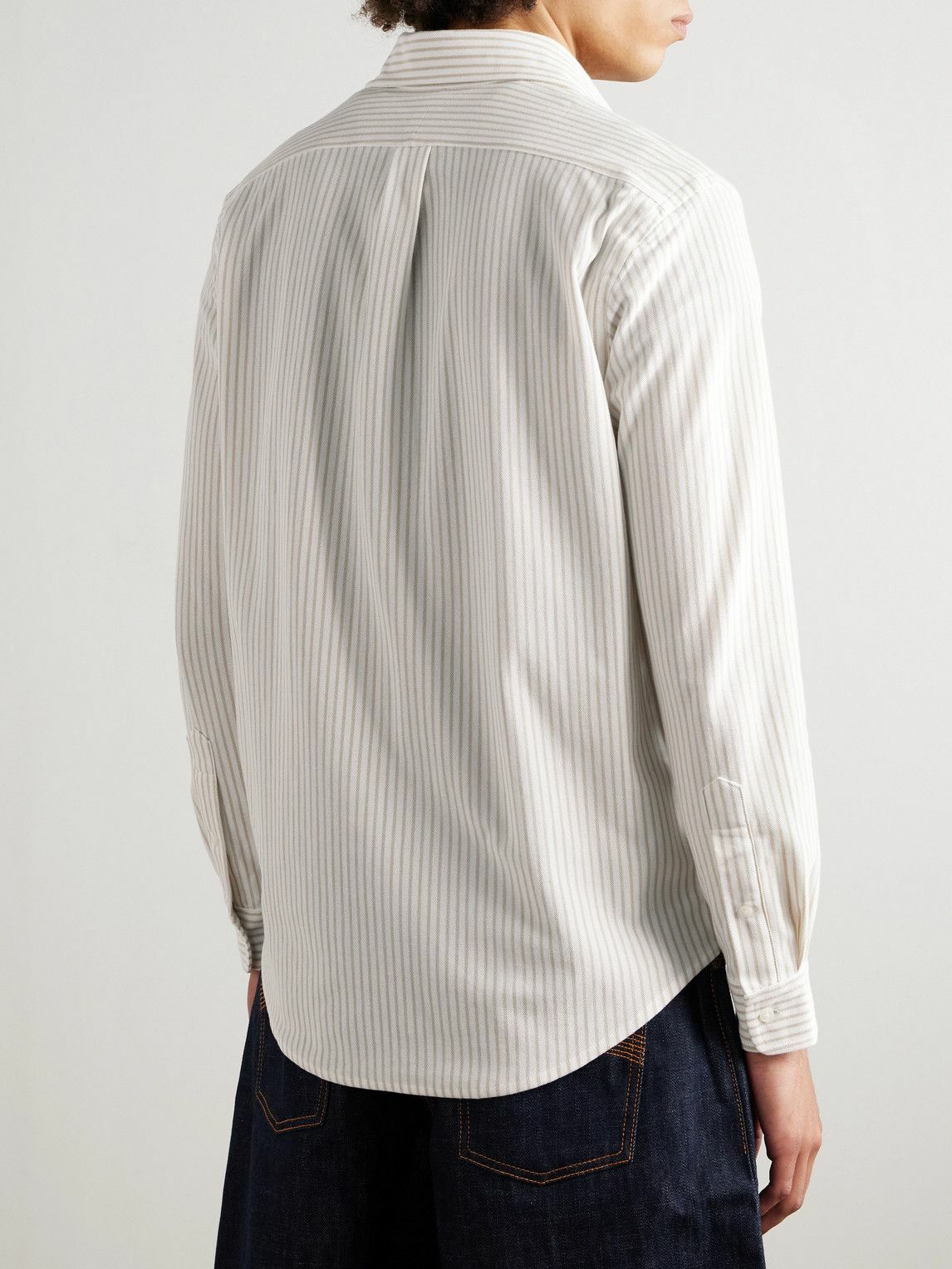Polo Ralph Lauren - Slim-Fit Button-Down Collar Logo-Embroidered Striped  Cotton Shirt - White Polo Ralph Lauren