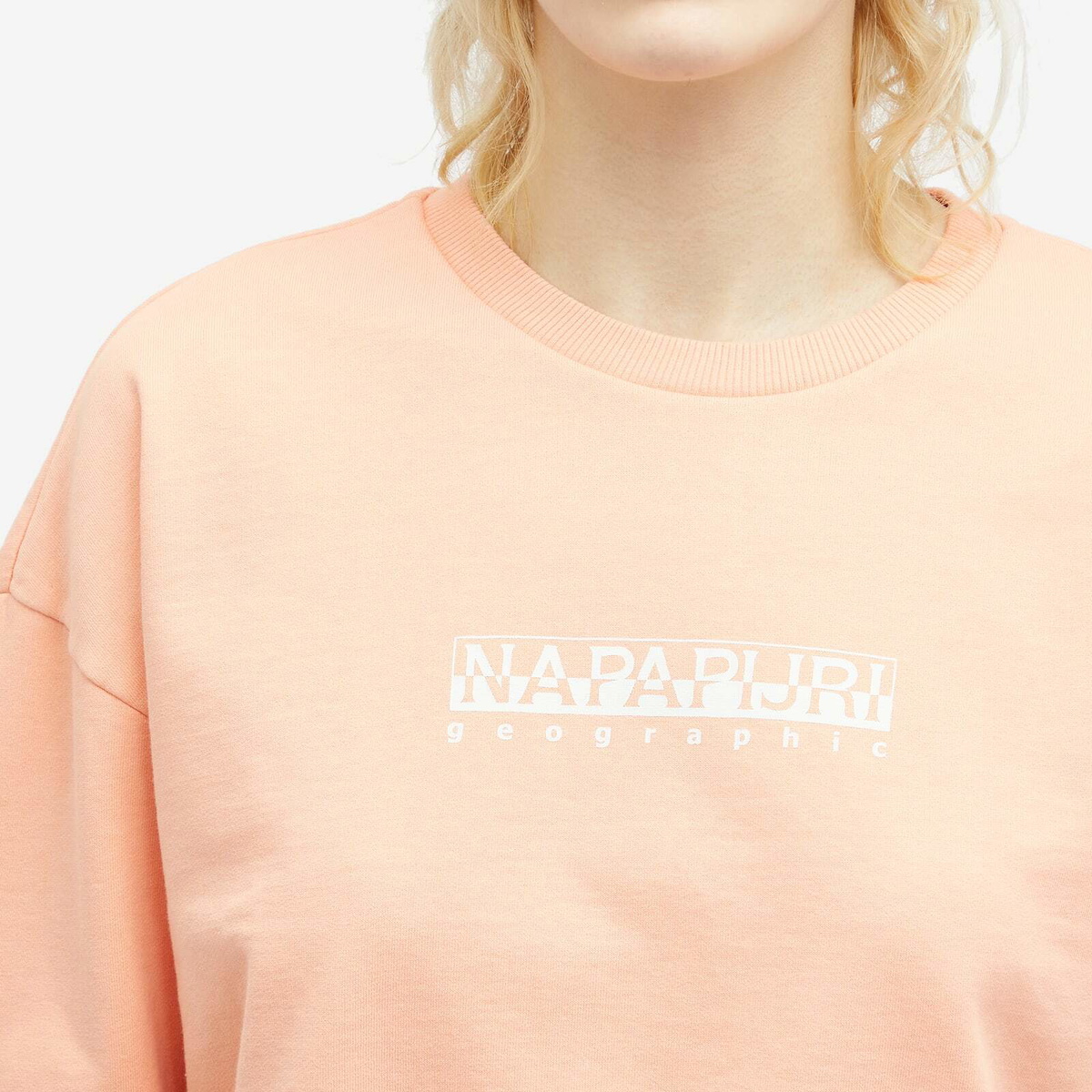 Napapijri Women's Box Cropped Sweat in Pink Salmon