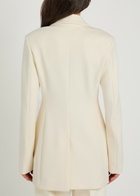 Another Tomorrow Double-breasted Fitted Jersey Blazer White