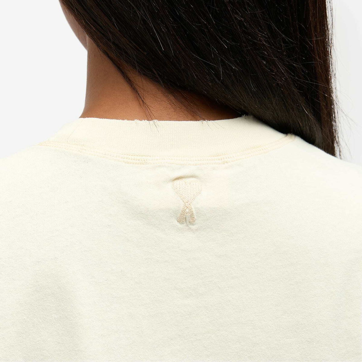 AMI Paris Women's AMI Fade Out Logo T-Shirt in Ivory AMI
