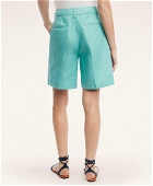 Brooks Brothers Women's Linen Pleated Shorts | Green