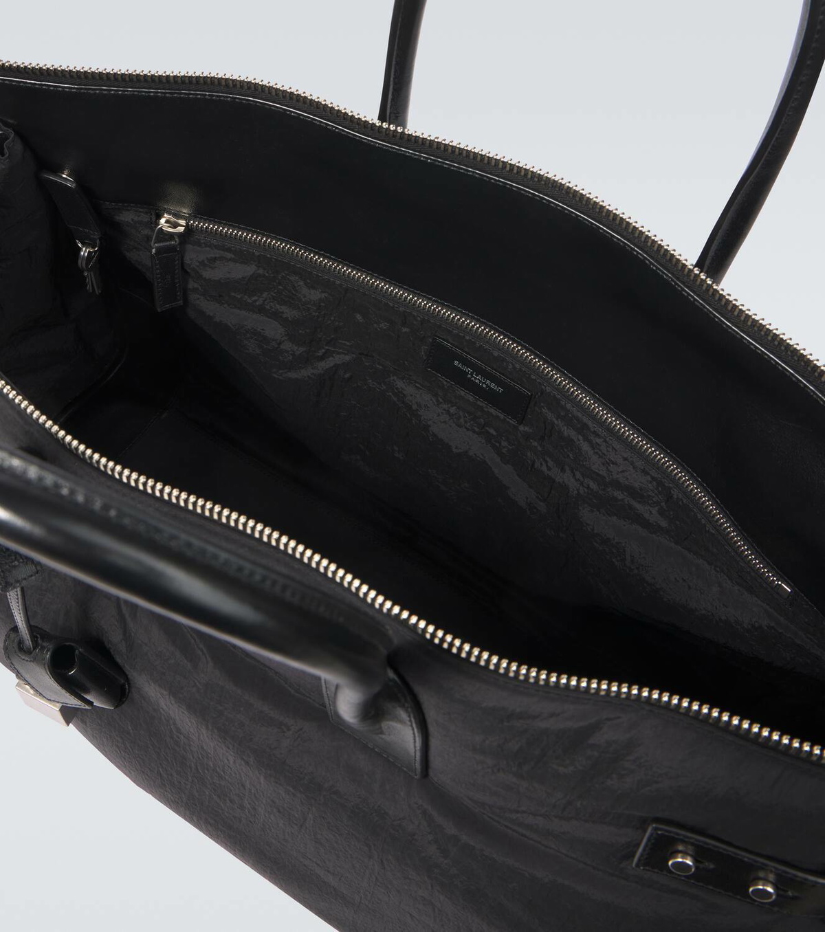 Saint Laurent Sac De Jour 48H leather-trimmed tote bag