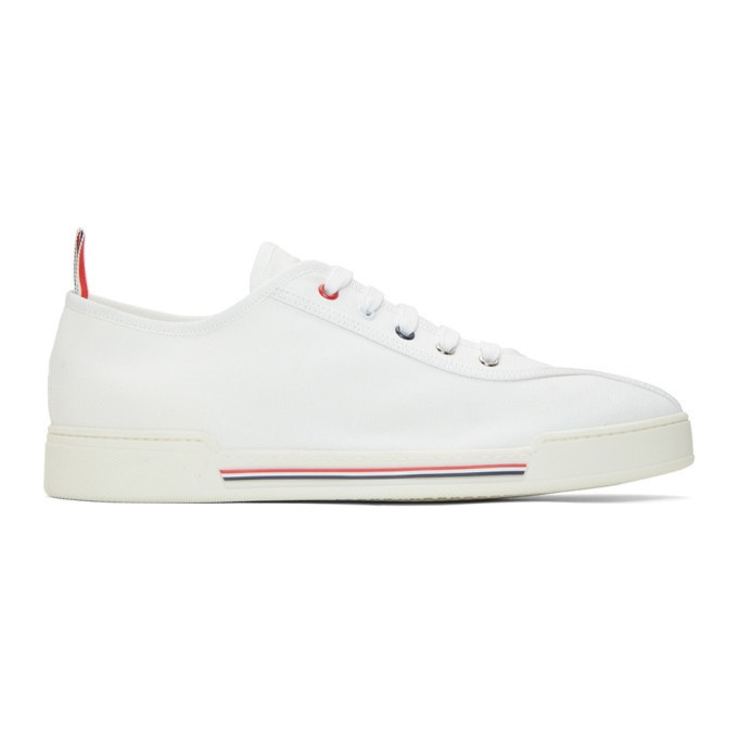 Photo: Thom Browne White Canvas Cupsole Sneakers