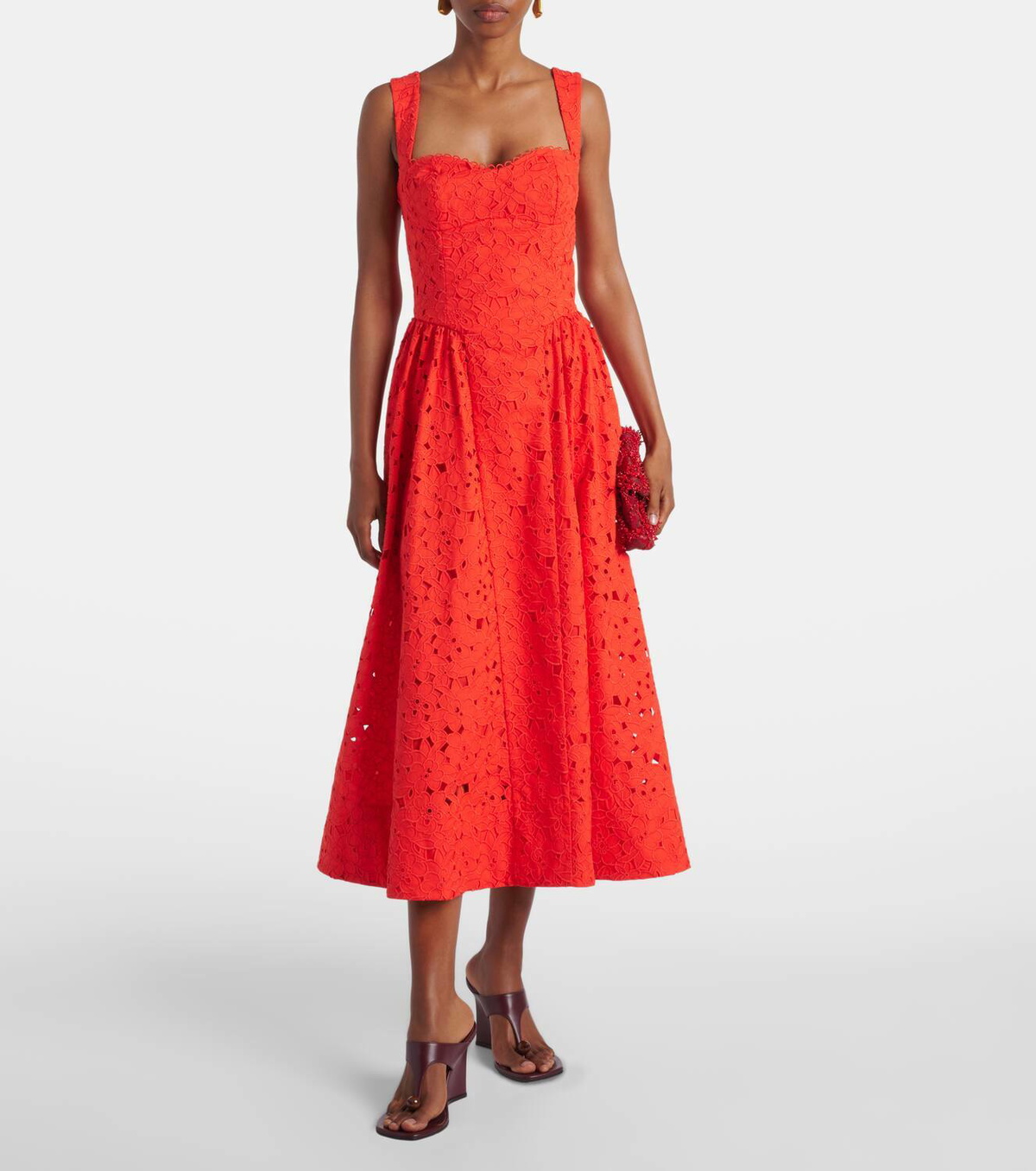 【REBECCA VALLANCEC】Blaire cotton guipure lace midi dress Rebecca Vallance Blaire cotton guipure lace midi dress