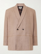 Kartik Research - Rabari Embroidered Linen Blazer - Brown